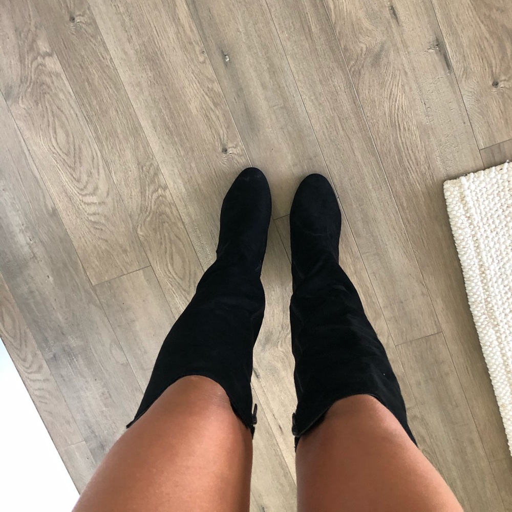 Black Heeled wedged high need bootie